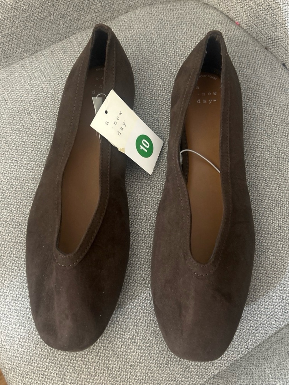 a new day Brown Suede Women's Slip-On Ballet Flats